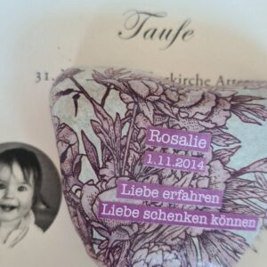 Tauf-Stein mit Name, Geburtsdatum & Wunschworten