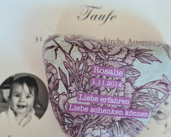 Tauf-Stein mit Name, Geburtsdatum & Wunschworten