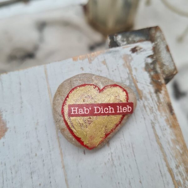 Stein "Hab' Dich lieb" + Wunschkarte – Bild 6