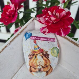 Stein Unbeschwertheit mit Meerschweinchenmotiv