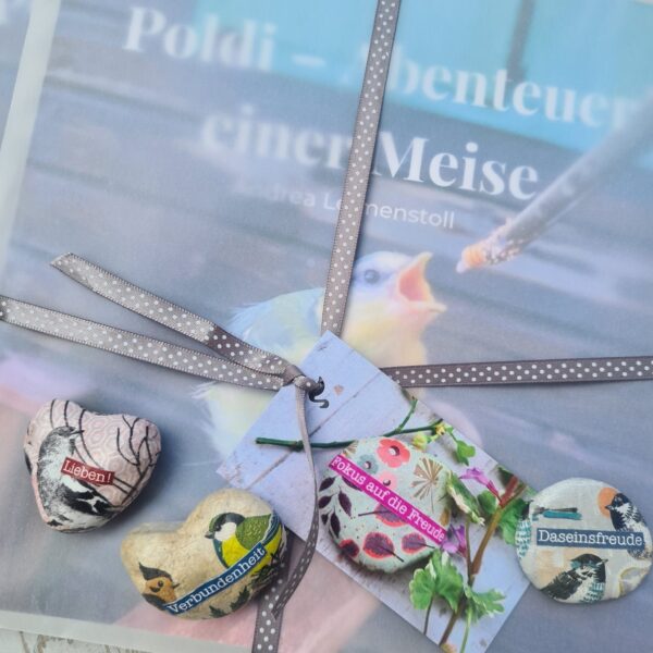 Mini-Stein mit Vogel-Motiv – Bild 4