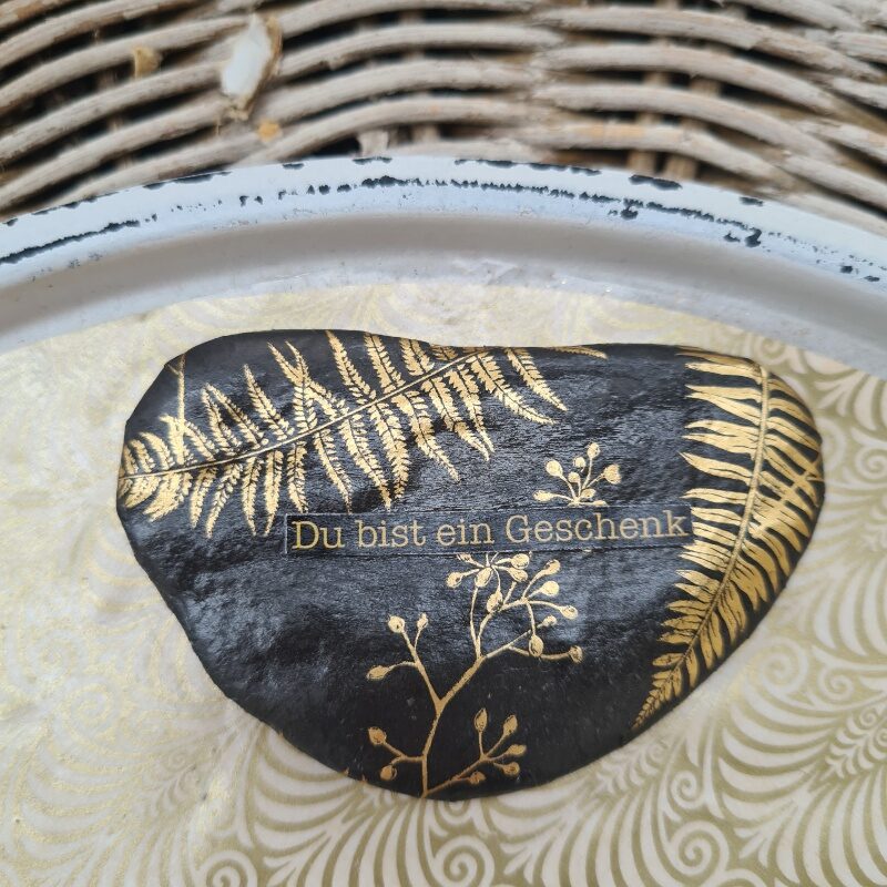 Stein mit Text Du bist ein Geschenk