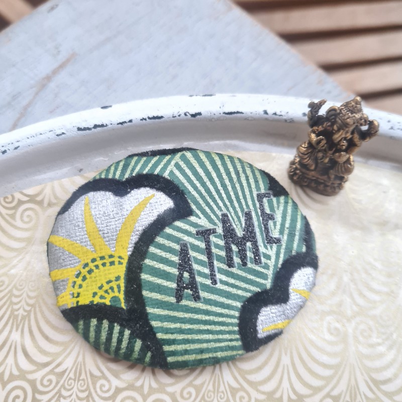 atme auf einem stein